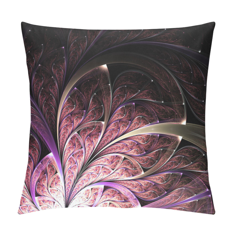 Personality  Dark Fractal Floral Pattern, Digital Artwork For Creative Graphic Design Pillow Covers