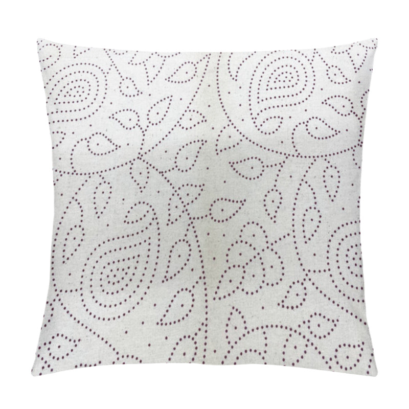 Personality  A Delicate Dot Block Print Adorns The Cream Cotton Fabric, Featuring Paisley And Leaf Motifs That Exude Timeless Elegance.  Pillow Covers