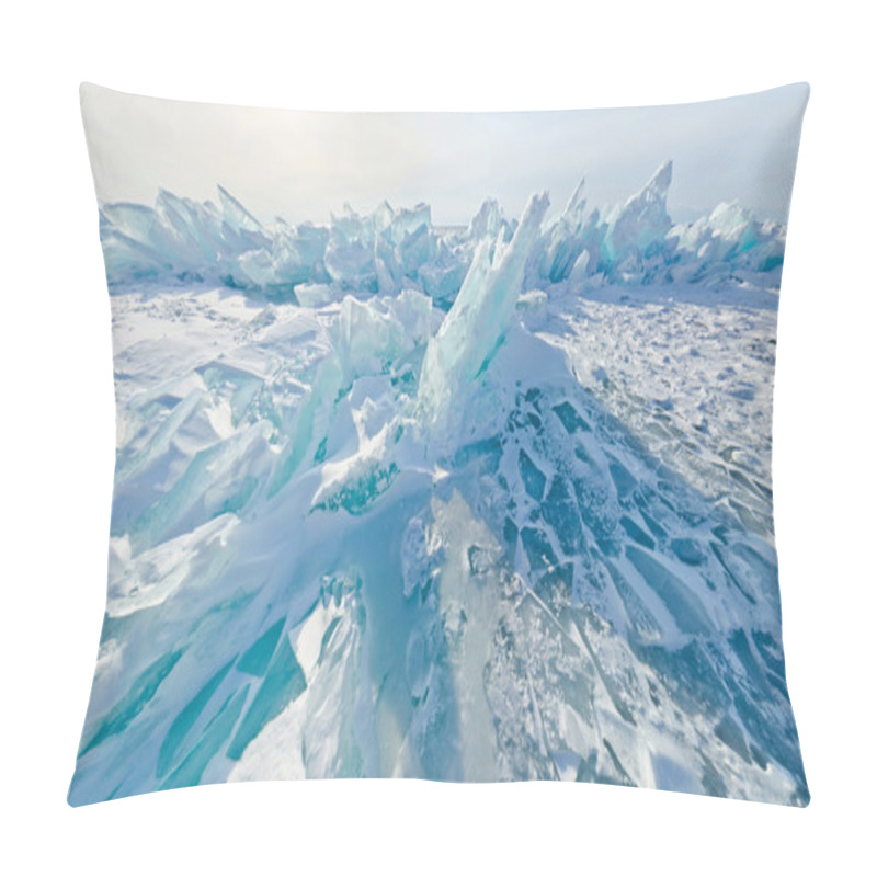 Personality  Blue Ice Hummocks Baikal Stereographic Panorama, Listvyanka Pillow Covers