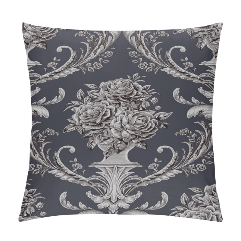 Personality  Damask Seamless Pattern :Roses Pillow Covers