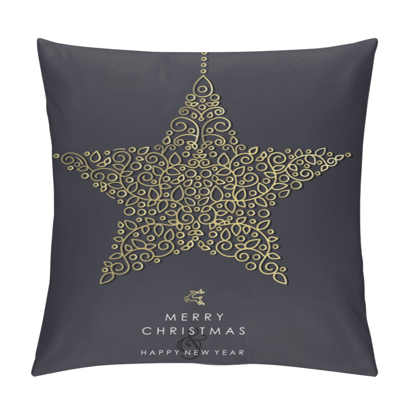 Personality  Gold Christmas And New Year Ornamental Star Shape Pillow Covers