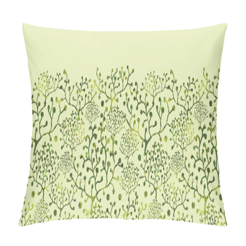 Personality  Textured Bushes Horizontal Seamless Pattern Background Border Pillow Covers