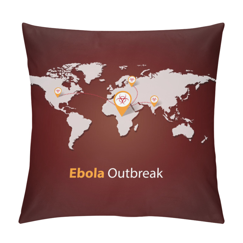 Personality  Ebola Virus Outbreak On A World Map. Minimalistic Template Design Pillow Covers