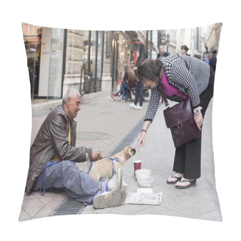 Personality  Beggar With Dog Pillow Covers