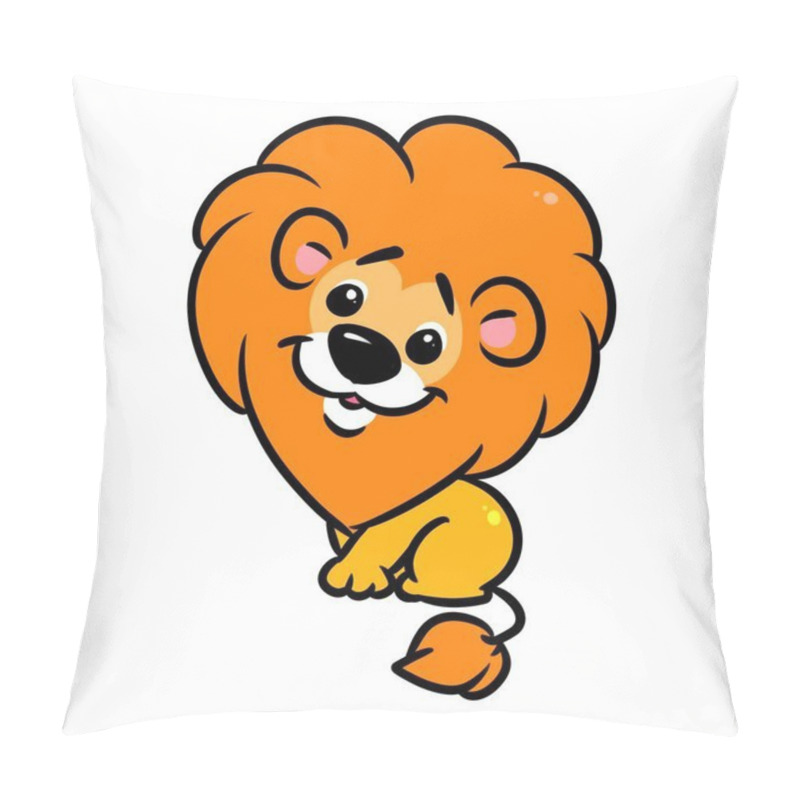 Personality  Little Lion Cartoon Illustration Pillow Covers