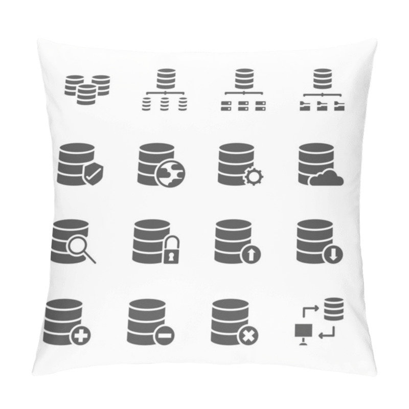 Personality  Database System Icon Set.Vector Illustration Pillow Covers