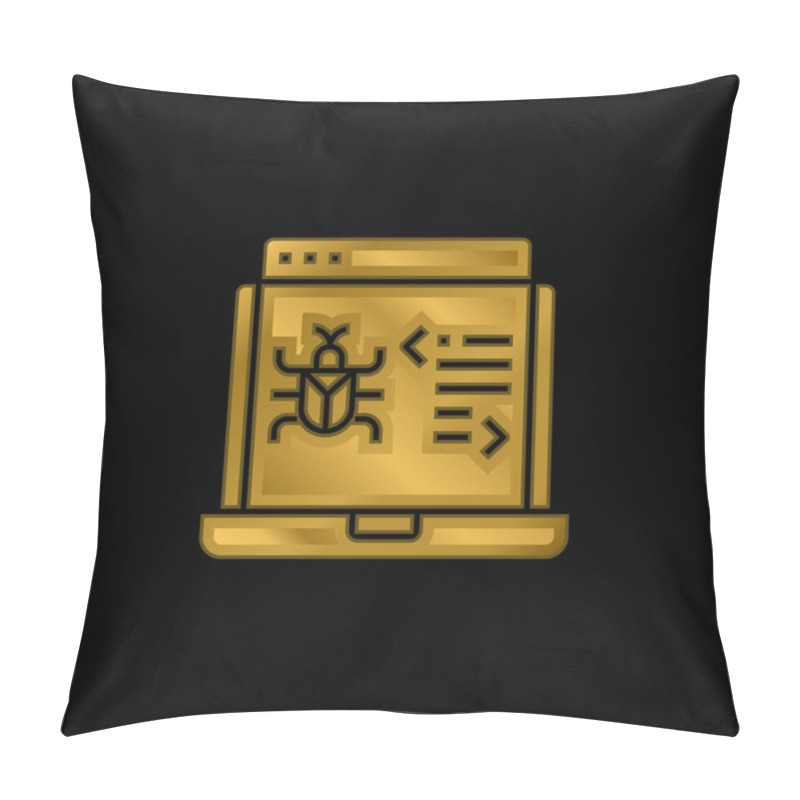 Personality  Antivirus Gold Plated Metalic Icon Or Logo Vector Pillow Covers