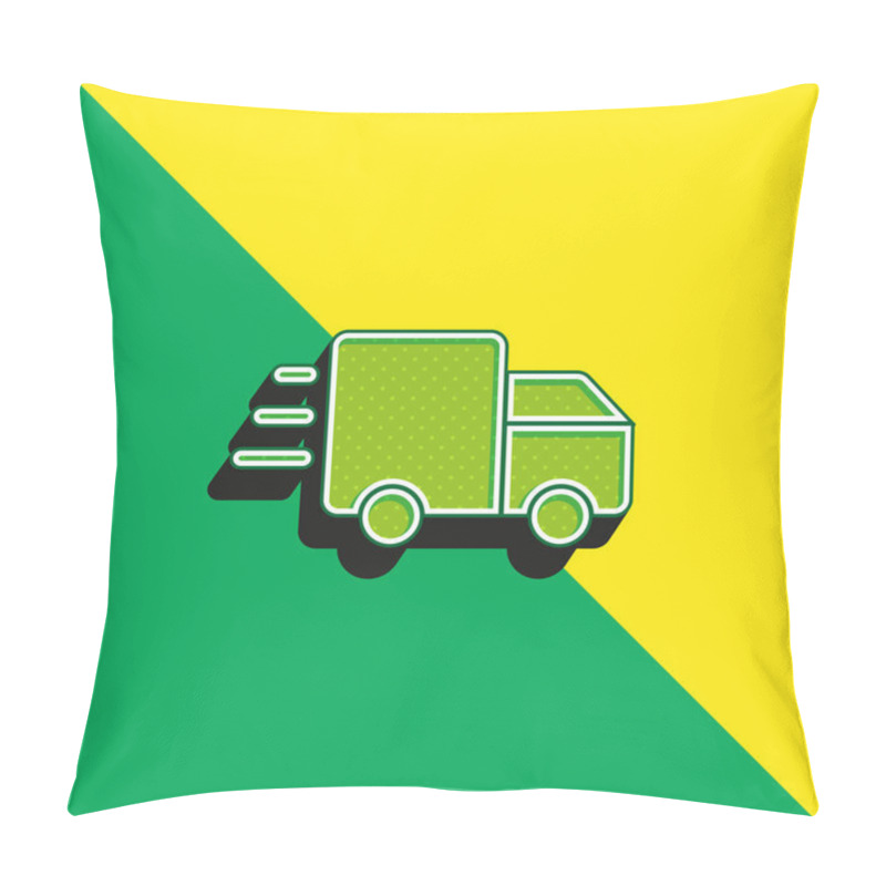 Personality  Ads Green And Yellow Modern 3d Vector Icon Logo Pillow Covers