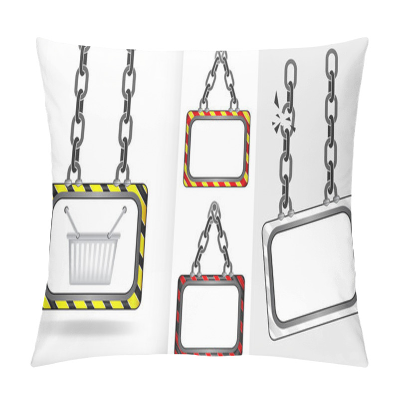 Personality  Shopping Basket On Chain Hanged Board Collection Vector Pillow Covers