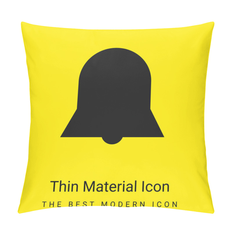 Personality  Bell Silhouette Black Shape Interface Symbol Of Alarm Minimal Bright Yellow Material Icon Pillow Covers