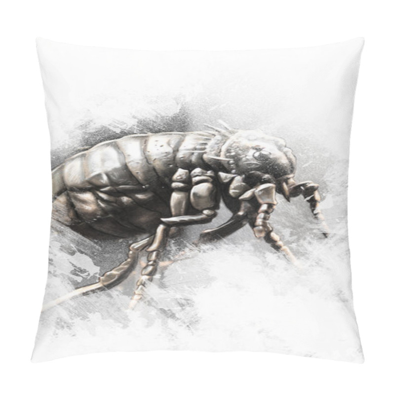 Personality  Louse Illustration Made With Digital Tablet, Insect Pillow Covers