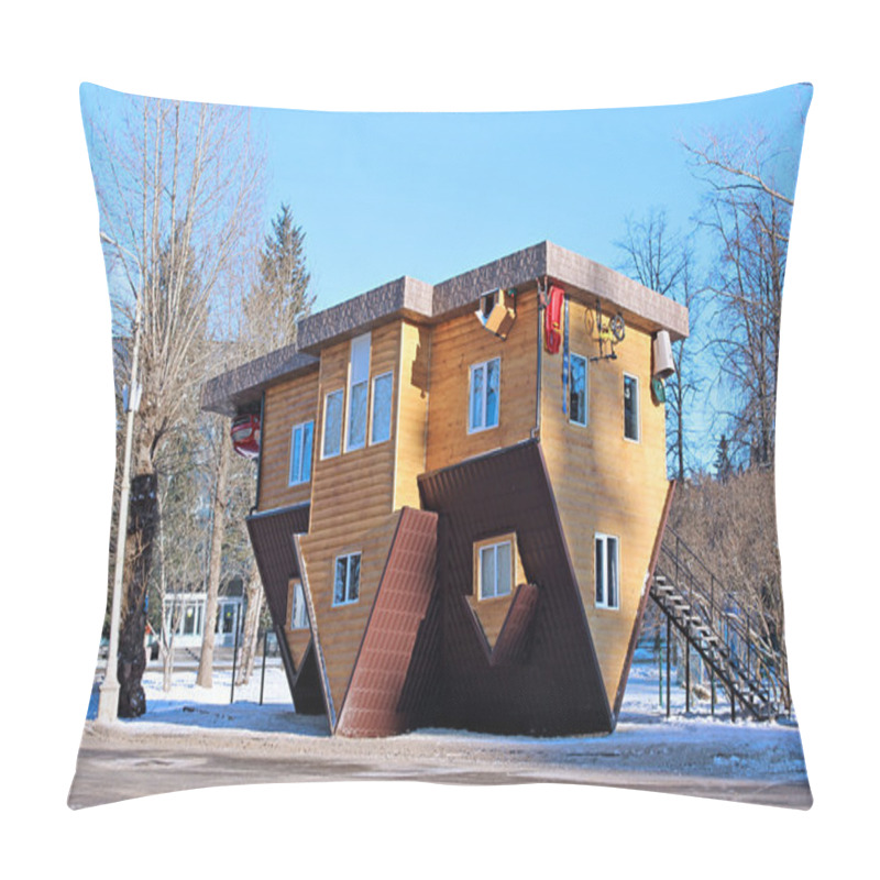 Personality  Upside Down House In The Russian Exhibition Center Pillow Covers