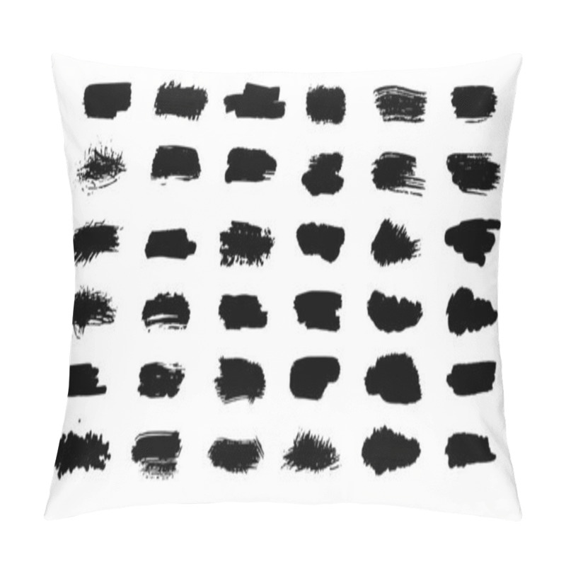 Personality  Grunge Black Brush Strokes, Paint Roller Elements. Set Of Hand Drawn Vector  Ink Splash Elements.  Pillow Covers