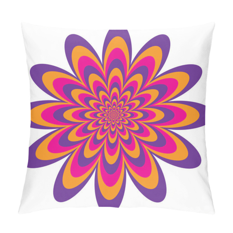 Personality  Op Art Flower In Pink, Purple And Orange Pillow Covers