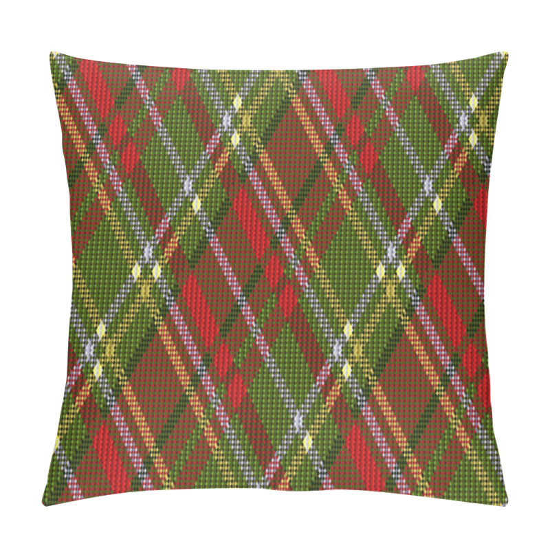 Personality  Rhombic Tartan Red And Green Seamless Texture Pillow Covers