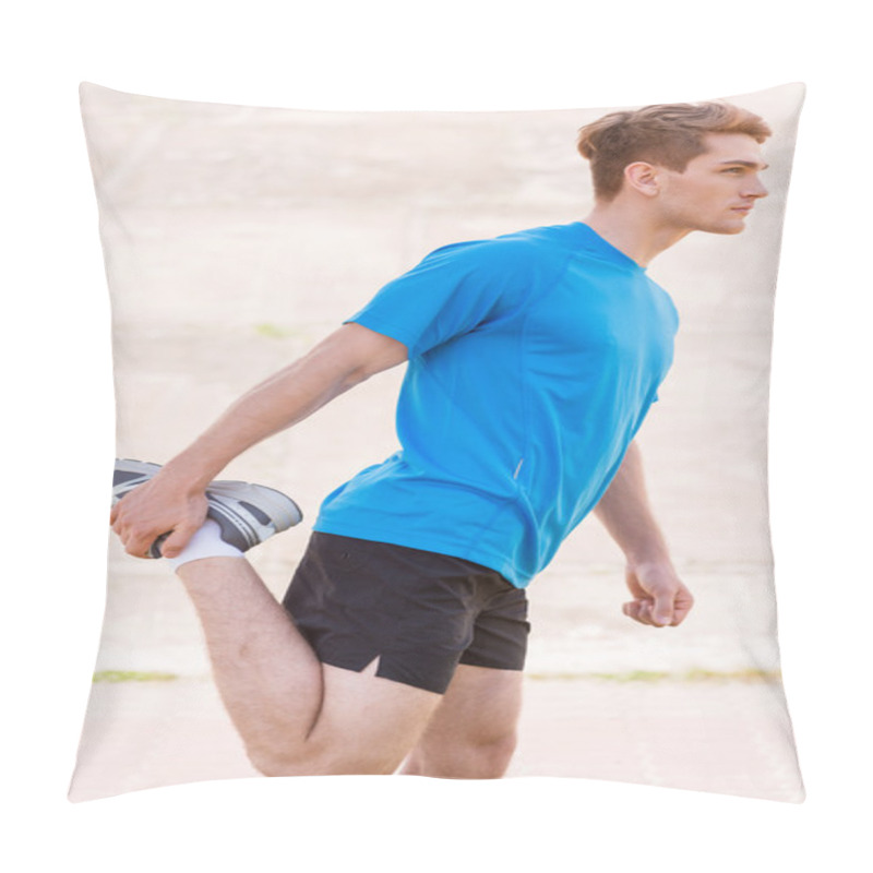 Personality  Man Doing Stretching Exercises Pillow Covers