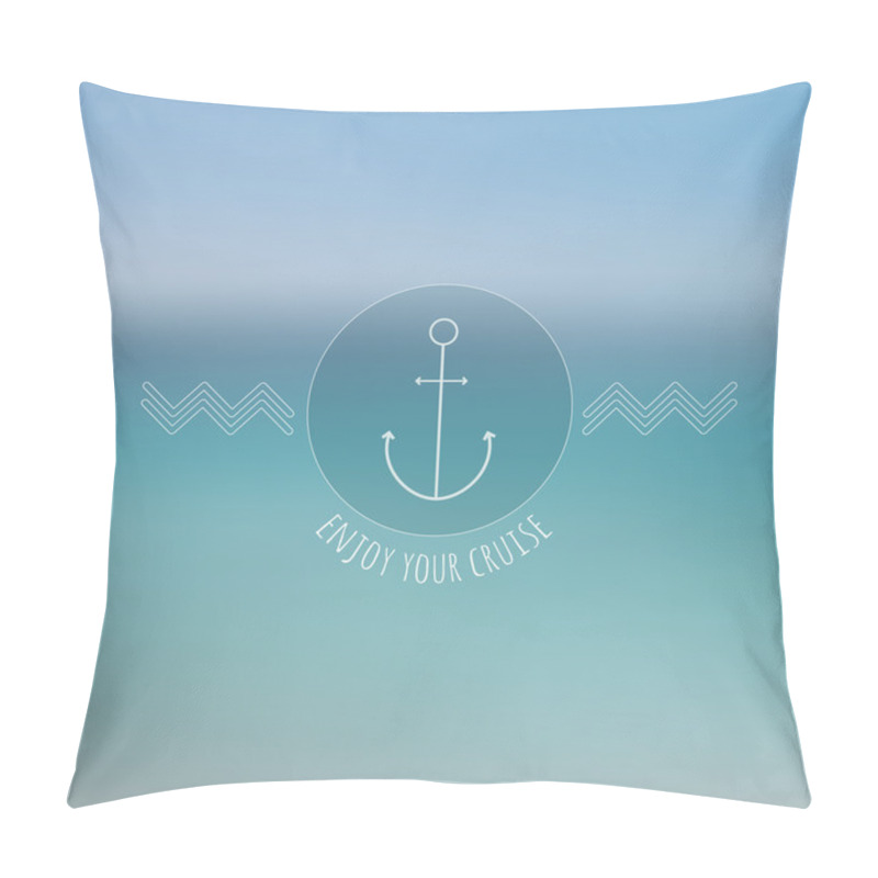 Personality  Abstract  Blurred Background, Thin Nautical Logo. Pillow Covers