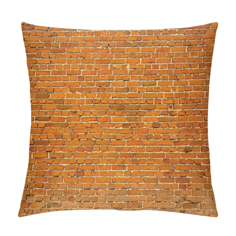 Personality  Textured Brick Wall Showcasing Warm Orange Hues And Rustic Charm. Pillow Covers