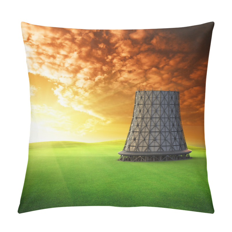 Personality  Cooling Tower At Sunset Pillow Covers