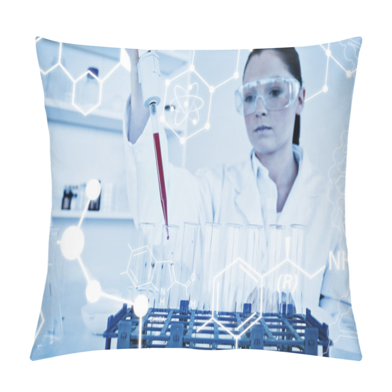 Personality  Manual Pipette With Sample From Test Tubes Pillow Covers