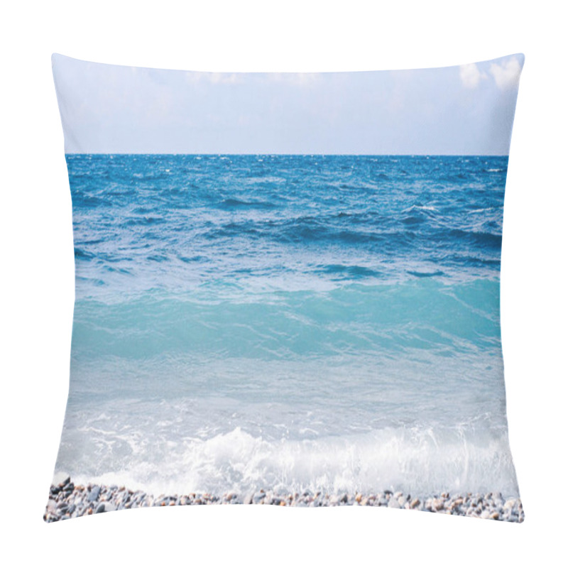 Personality  Blue Sea On A Clear Summer Day, Rocky Beach Pillow Covers