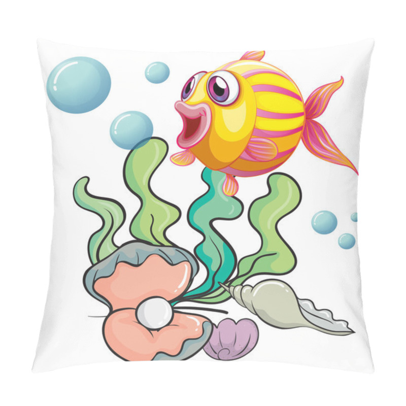 Personality  A Colourful Fish Under The Sea With Shells Pillow Covers