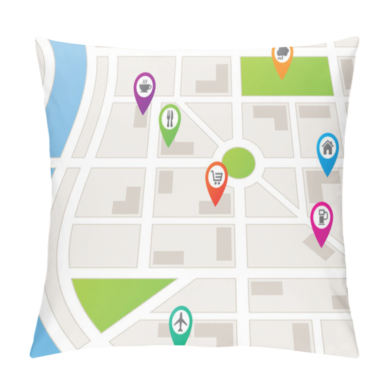 Personality  City Map Pillow Covers