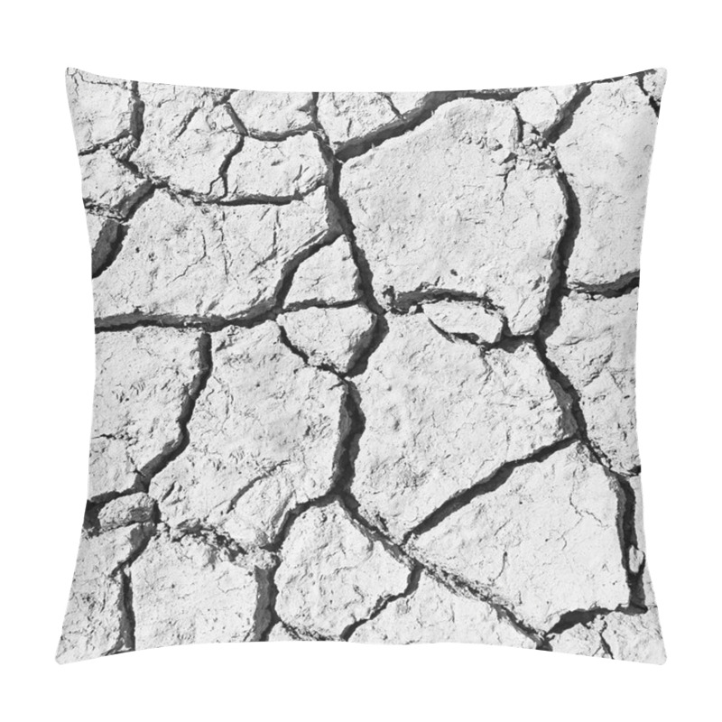 Personality  White Cracked Earth. Dry Soil Texture Pillow Covers