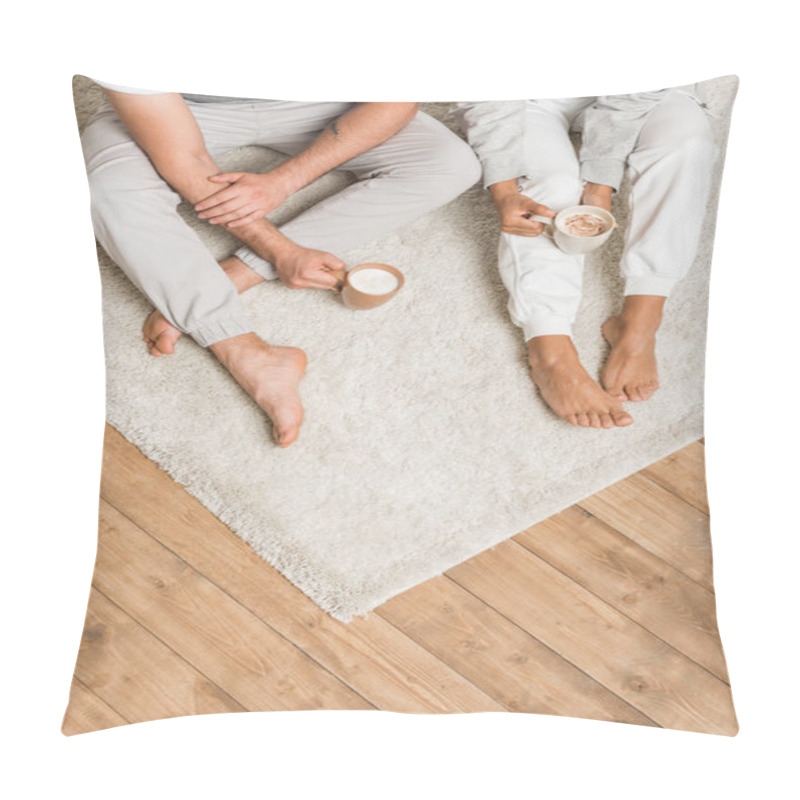 Personality  Couple Drinking Coffee While Sitting At Home Pillow Covers