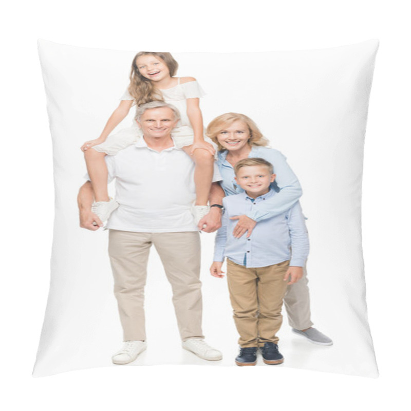 Personality  Happy Grandparents And Kids Pillow Covers