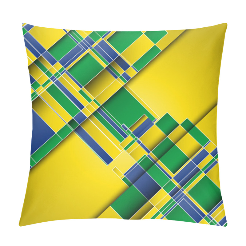 Personality  Background Using Brazil Flag Colours Pillow Covers