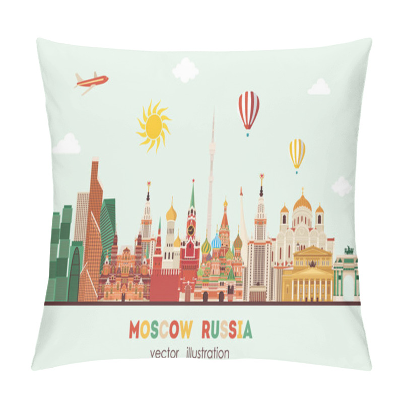 Personality  Moscow Skyline Illustration Pillow Covers