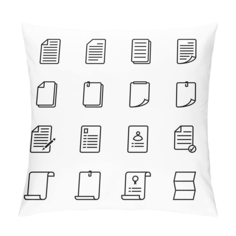 Personality  Paper Sheet Icon Set. Line Icon Style. Vector Illustration. Pillow Covers