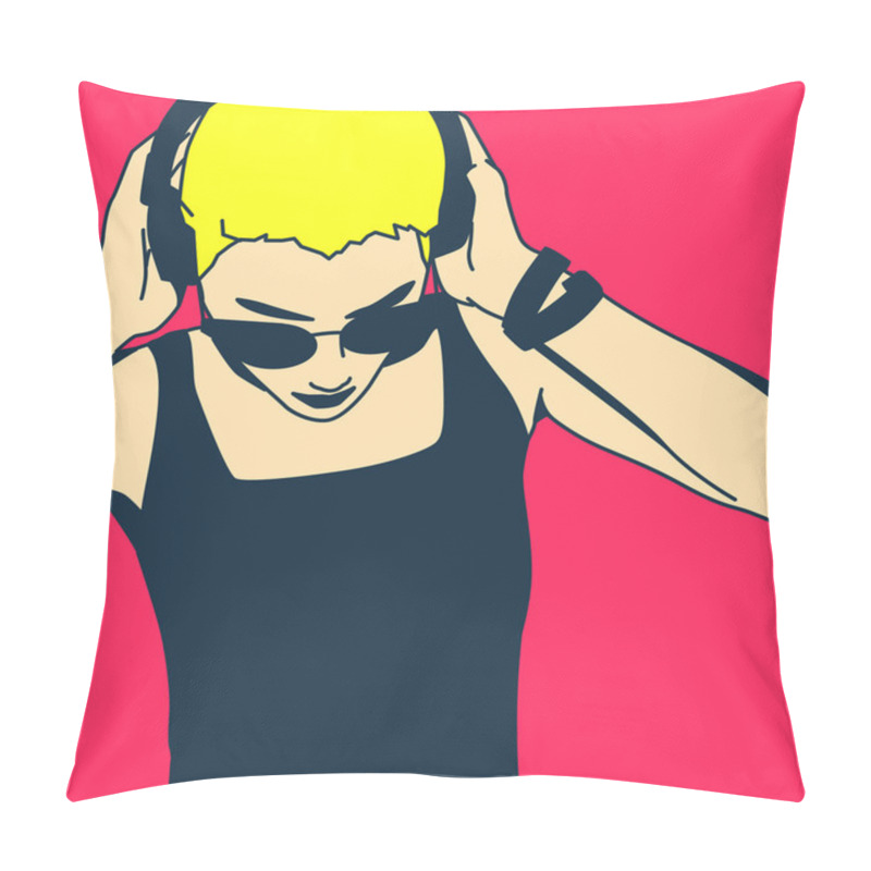 Personality  Girl DJ. Pop Art Style. Inspiration Music Pillow Covers