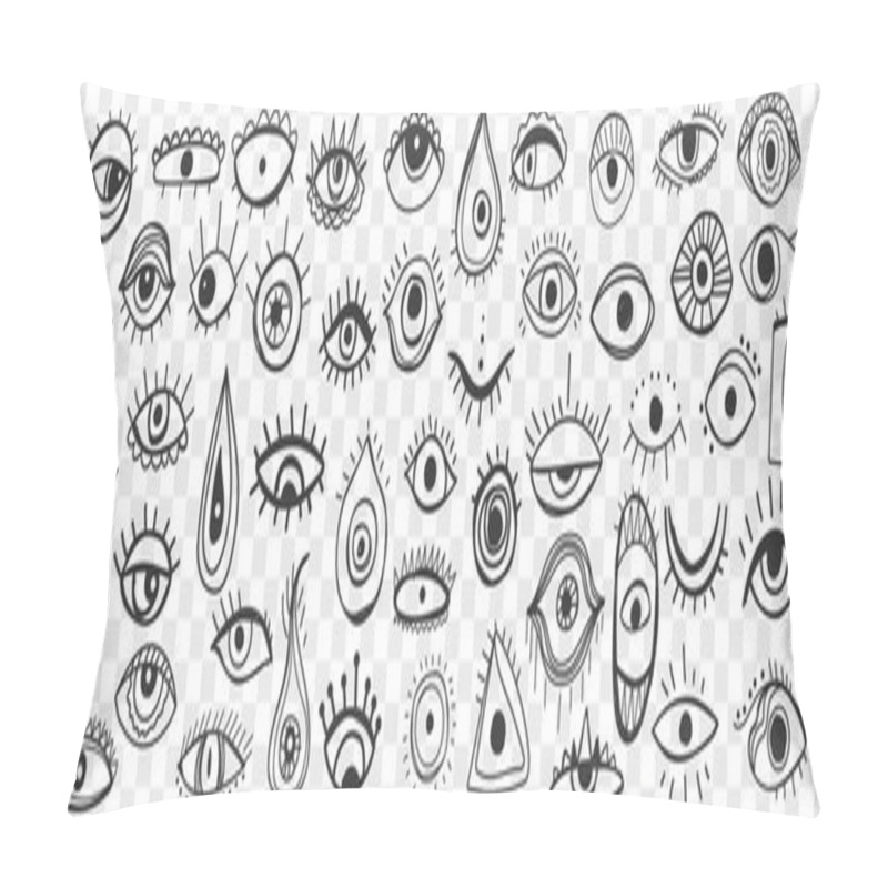 Personality  Spiritual Occult Eye Doodle Set Pillow Covers