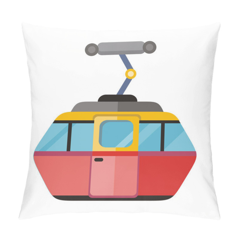 Personality  Funicular Railway Cable Car Isolated. Vector Pillow Covers