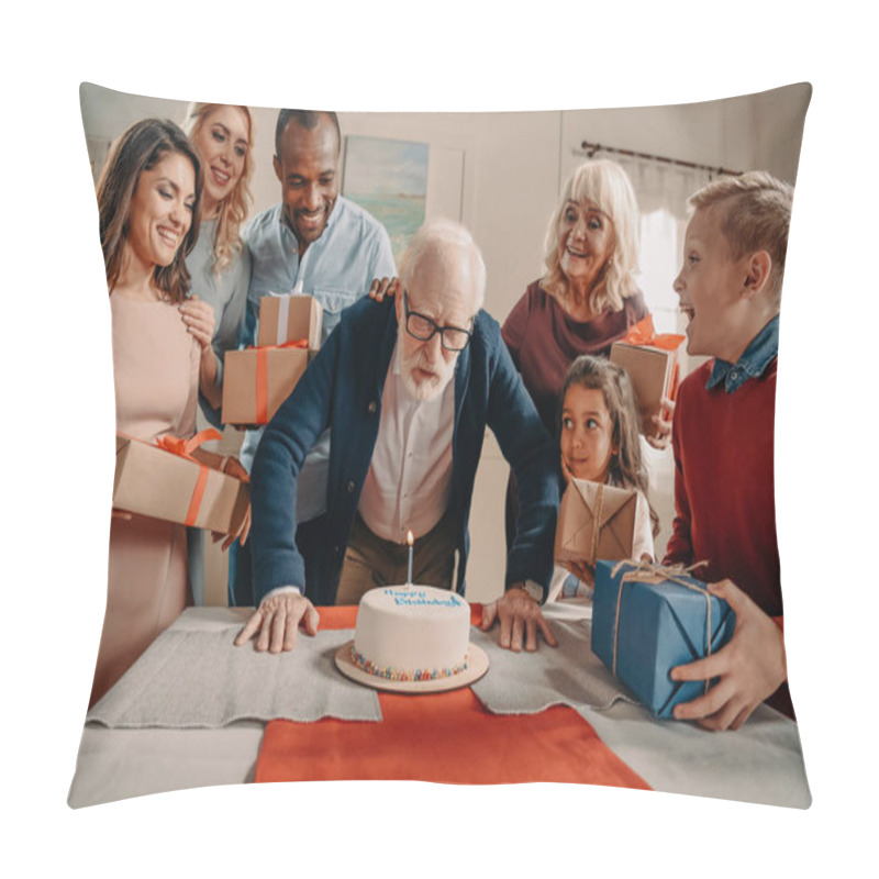 Personality  Man Blowing Candle On Birthday Cake Pillow Covers