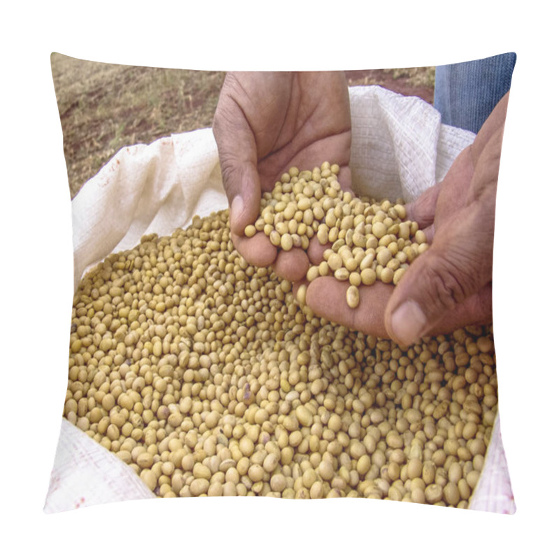 Personality  Hand With Soybean In Brazil Pillow Covers