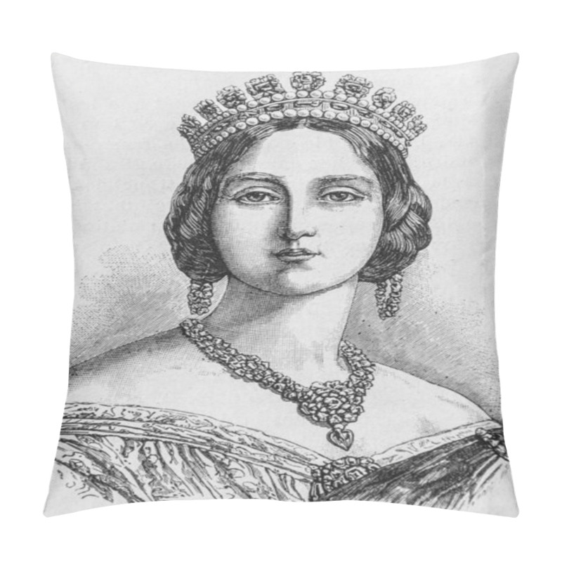 Personality  Queen Victoria, 1832-1867, History Of France By Henri Martin, Editor Furne 1880 Pillow Covers