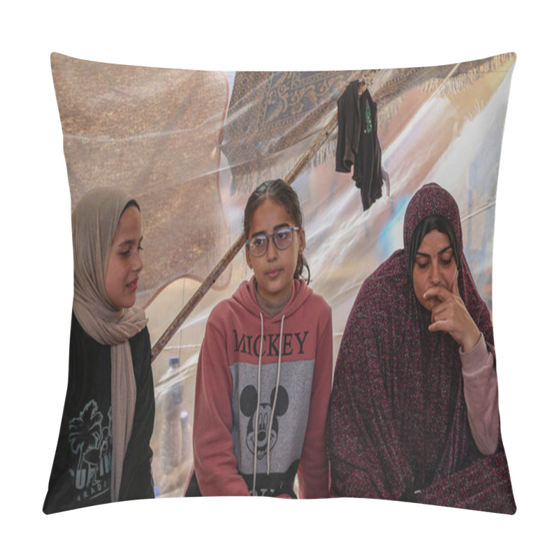 Personality  GAZA (PALESTINE), 11/28/2023 - Palestinian Families Displaced From The North Of The Gaza Strip To The South Of Gaza Live In Schools, In Government Shelters, In Light Of The War In Gaza. Pillow Covers