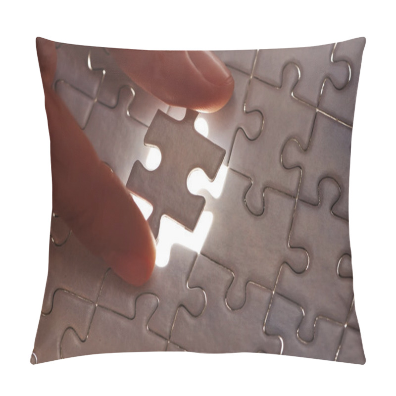 Personality  Hand Placing Missing Puzzle Piece Pillow Covers