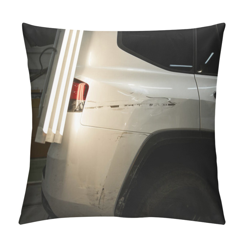 Personality  A Skilled Young Mechanic Is Focused On Repairing A Vehicle In A Bright Workshop Setting. Pillow Covers