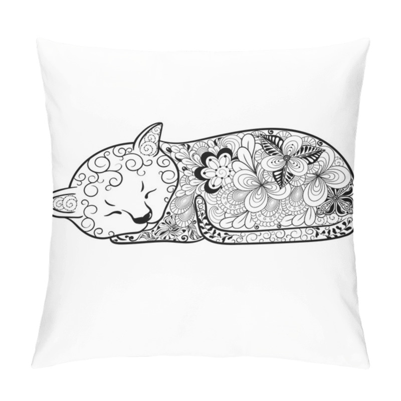 Personality  Cat  Doodle IIllustration Pillow Covers