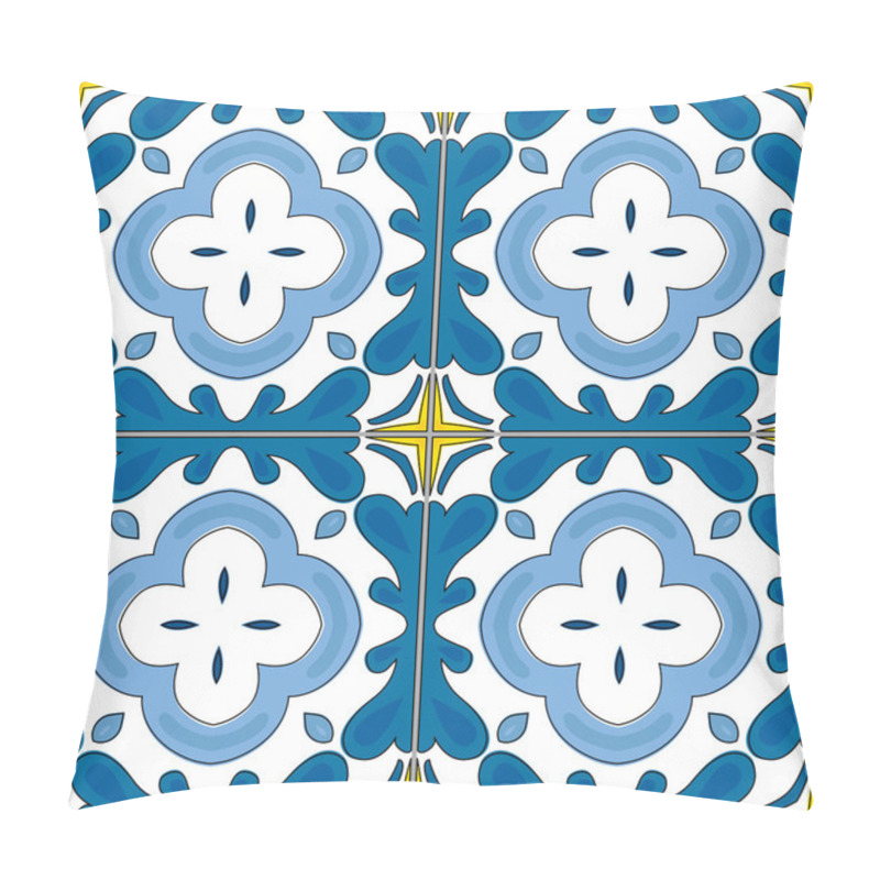 Personality  Illustrated Portuguese Tiles Pillow Covers