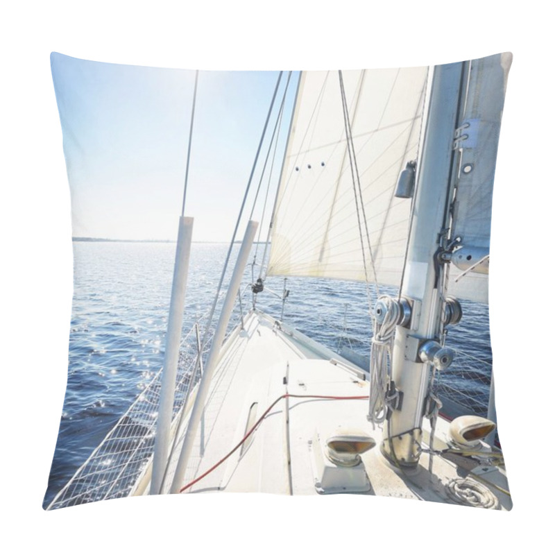 Personality  View From The Bow Of A Yacht As The Vawes Are Sparkling Pillow Covers