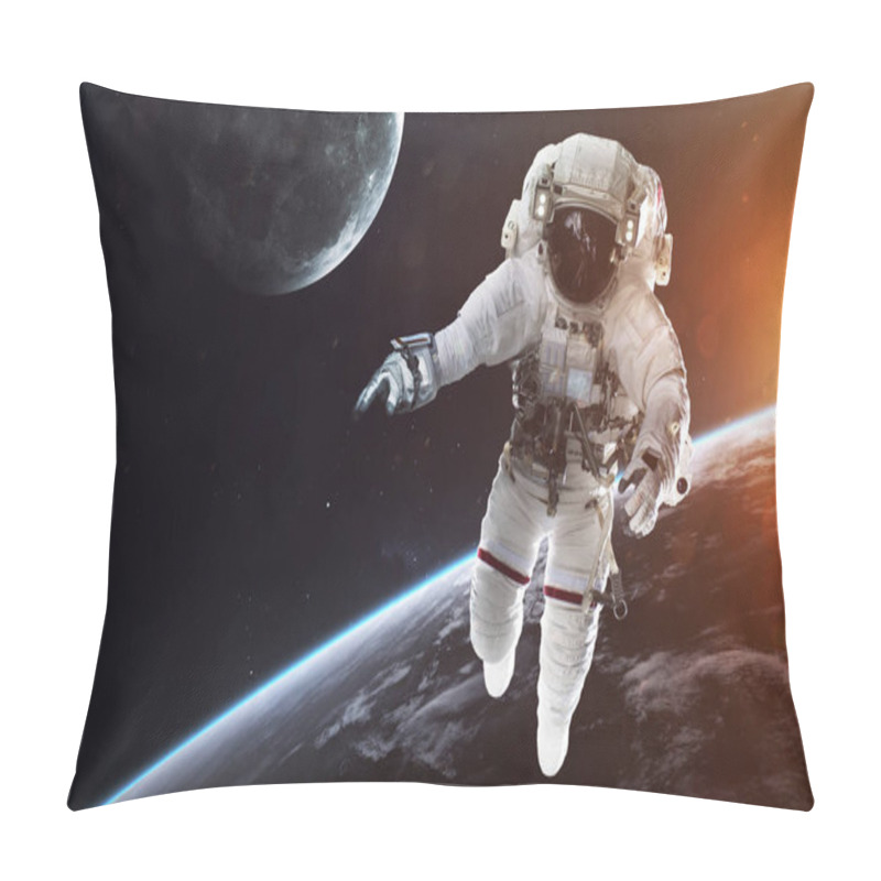 Personality  Brave Astronaut At The Spacewalk. People In Space. Elements Of This Image Furnished By NASA Pillow Covers