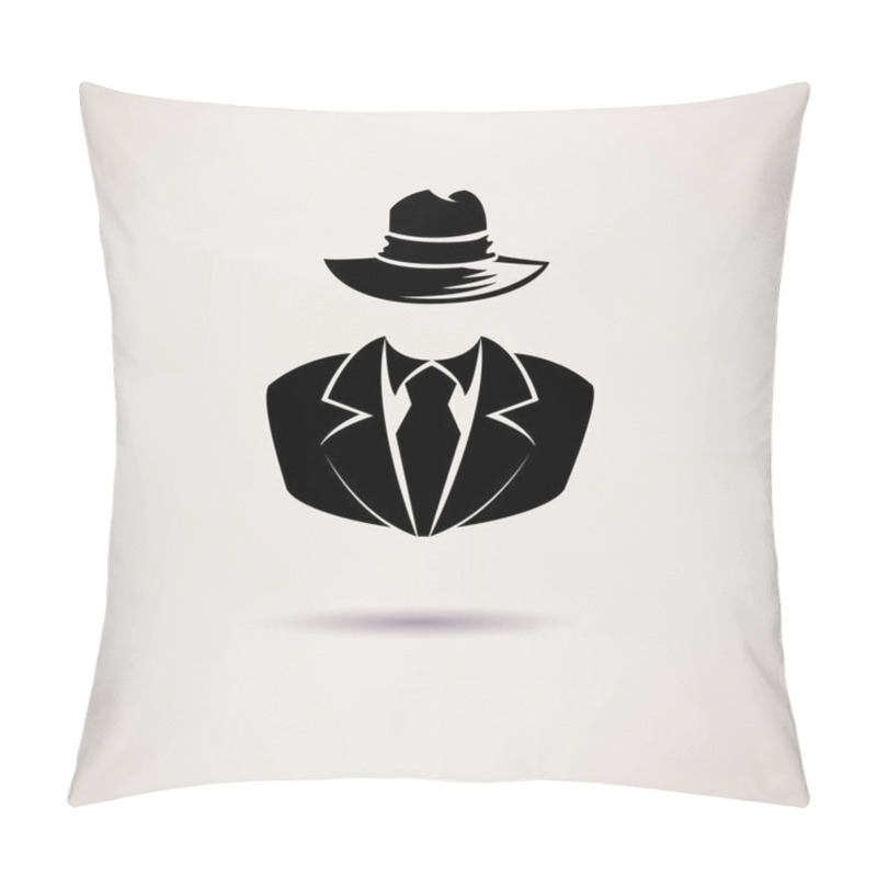 Personality  Icon Spy, Secret Agent, The Mafia Vector Icon. Pillow Covers