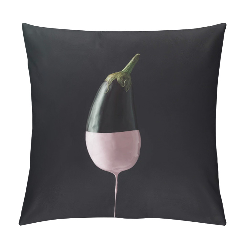 Personality  Eggplant With Dripping Pink Paint  Pillow Covers