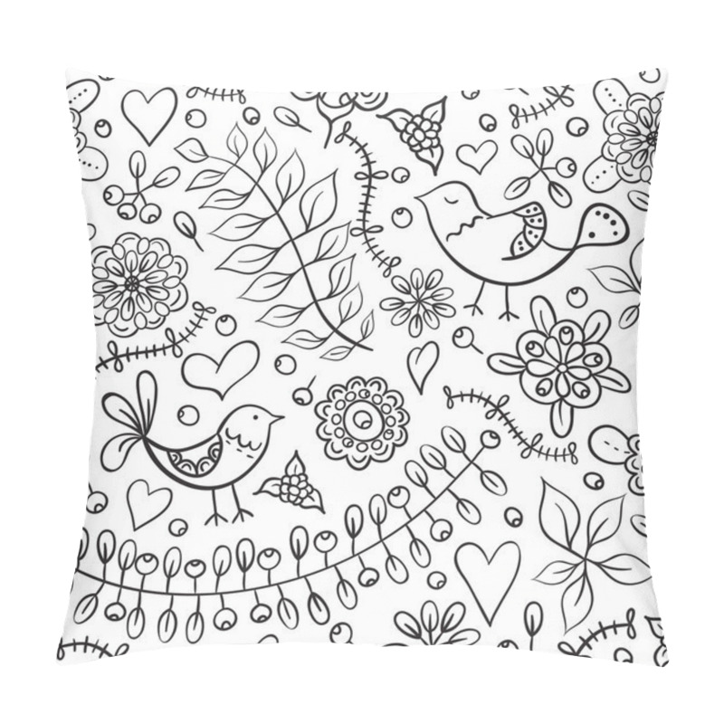 Personality  Flowers, Birds And Butterflies. Pillow Covers