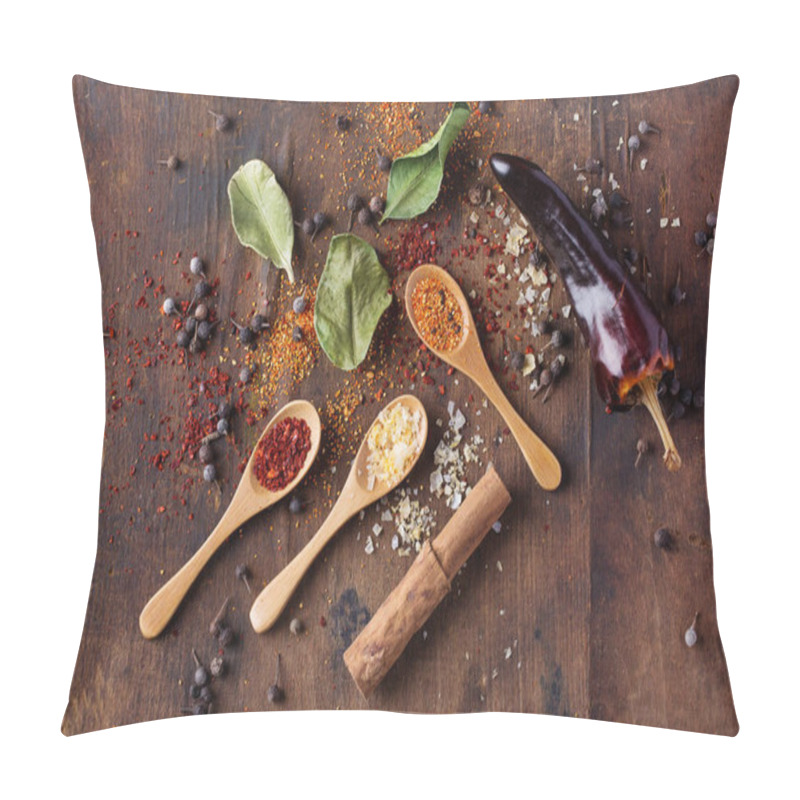 Personality  Various Asian Spices In Spoons Pillow Covers